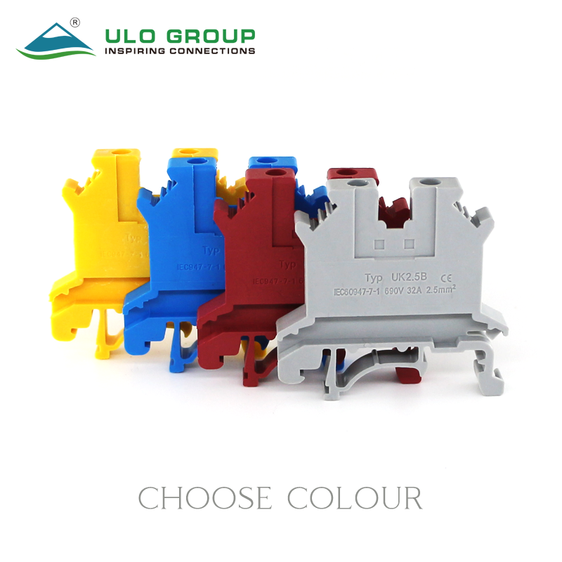 STTB2.5 double-level spring-cage type din rail power supplies terminal blocks screwless electrical connector plastic 22A