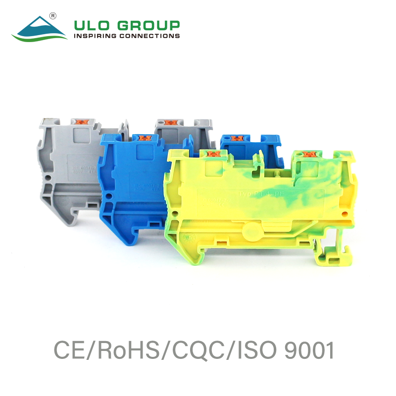 STTB2.5 double-level spring-cage type din rail power supplies terminal blocks screwless electrical connector plastic 22A