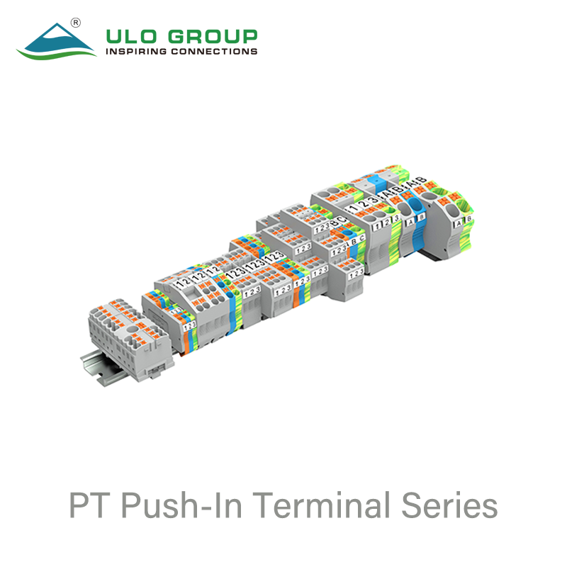 STTB2.5 double-level spring-cage type din rail power supplies terminal blocks screwless electrical connector plastic 22A