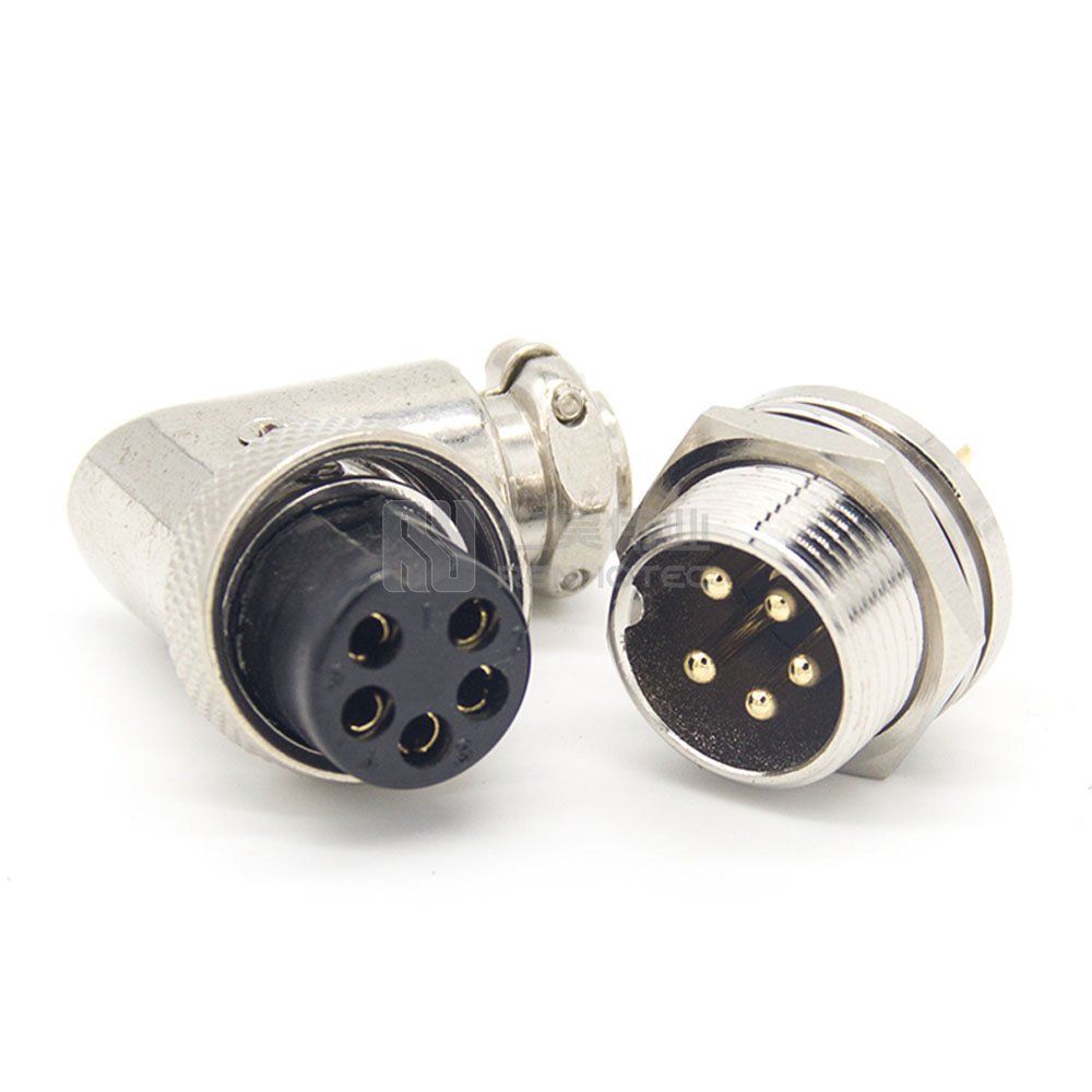 GX16 GX12 GX25 5Pin 90 Degree Aviation Connector right angle 4pin 4 pin with Wiring Male Female Panel Flange Mount Plug Socket