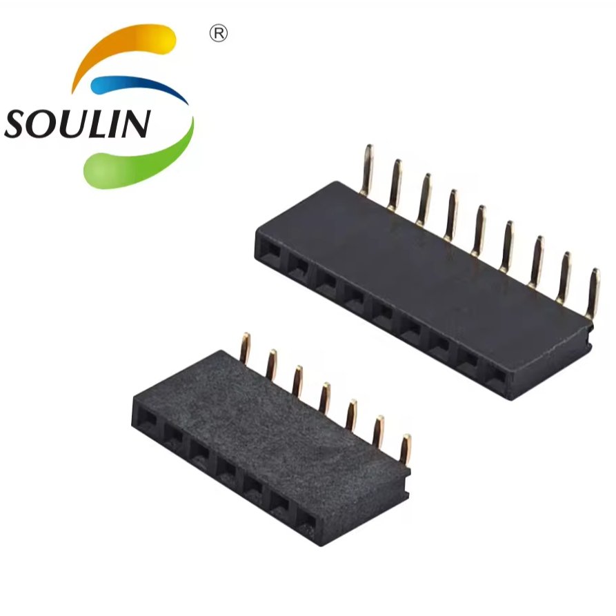 Soulin 1mm pitch Header Pins Smd SMT Right Angle 90 Degree Single Dual Row PCB Connector Female 2-50 Pin Header