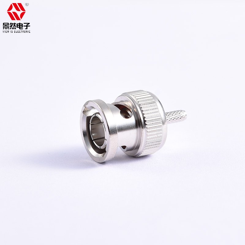 Nickel Plated RG179 Cable 2GHz BNC Male Straight Crimp Connector for Radio Communication 75ohm RF Applications