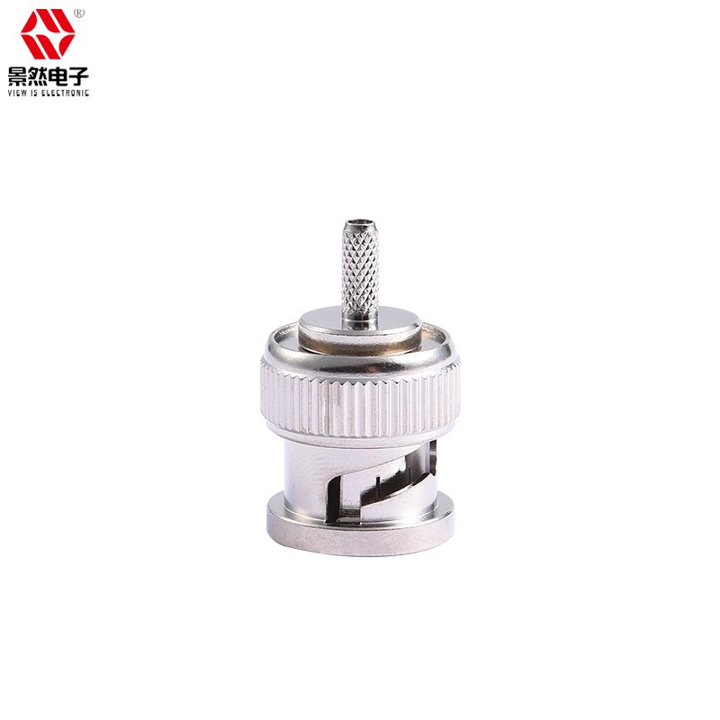 Nickel Plated RG179 Cable 2GHz BNC Male Straight Crimp Connector for Radio Communication 75ohm RF Applications