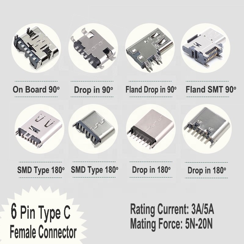 Wintai-tech usb c pcb 5a type c fast charging connector usbc connector