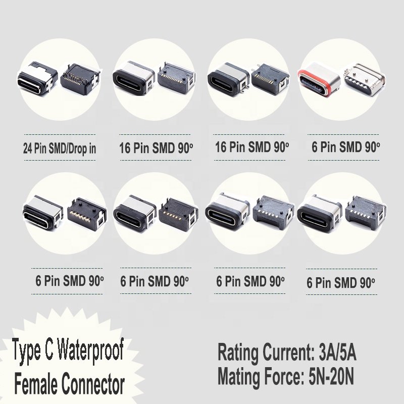 Wintai-tech usb c pcb 5a type c fast charging connector usbc connector