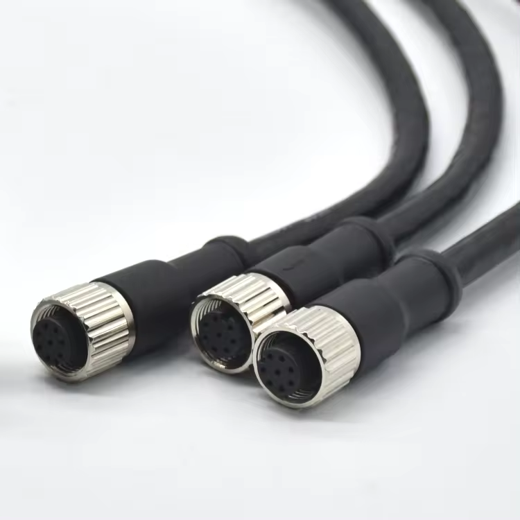 Waterproof connector CAT5 female M12 to RJ45 cable industrial plugs M12 connector 8 pin