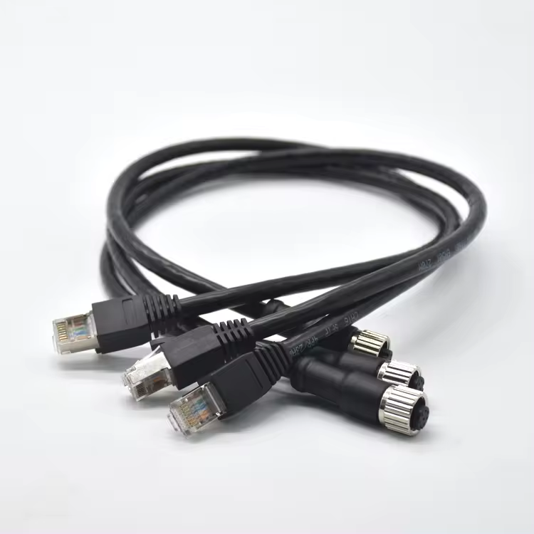 Waterproof connector CAT5 female M12 to RJ45 cable industrial plugs M12 connector 8 pin