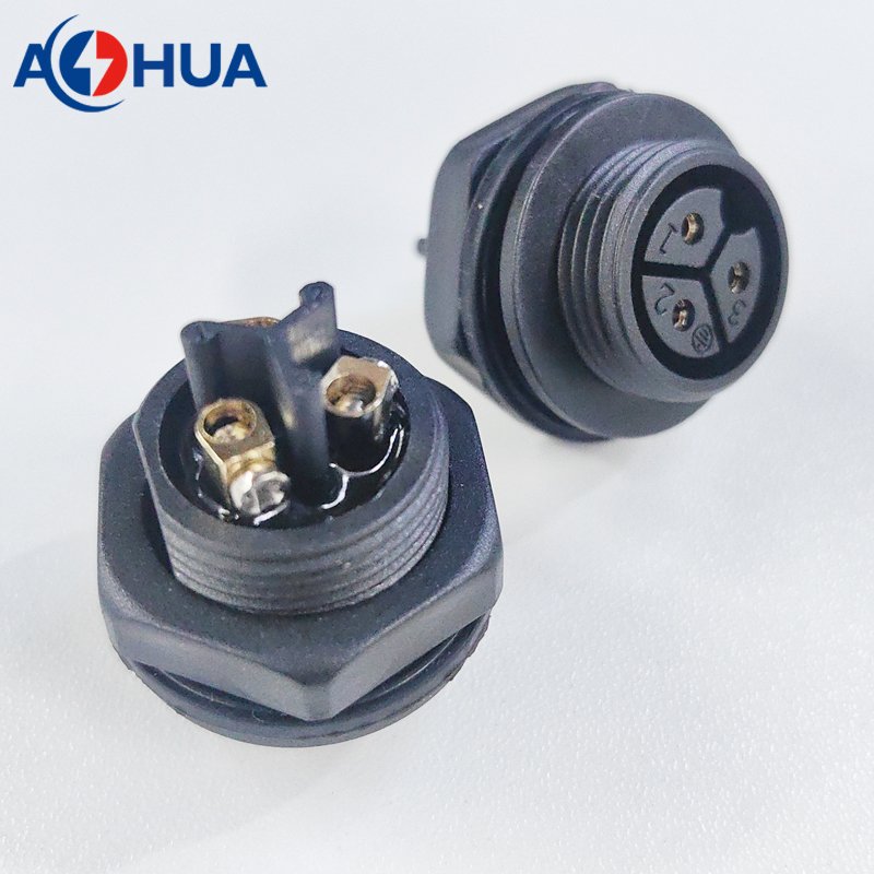 Panel Mount 15A 1.5mm 3 Pin Power Wire Harness Assembly Waterproof Male Female Cable Connector