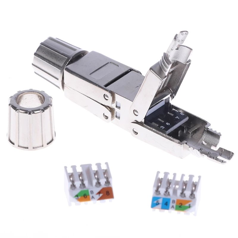 Cat6A Cat7 Cable Extender Junction Adapter RJ45 Lan Cable Extension Connector Full Shielded Toolless Extension Connector
