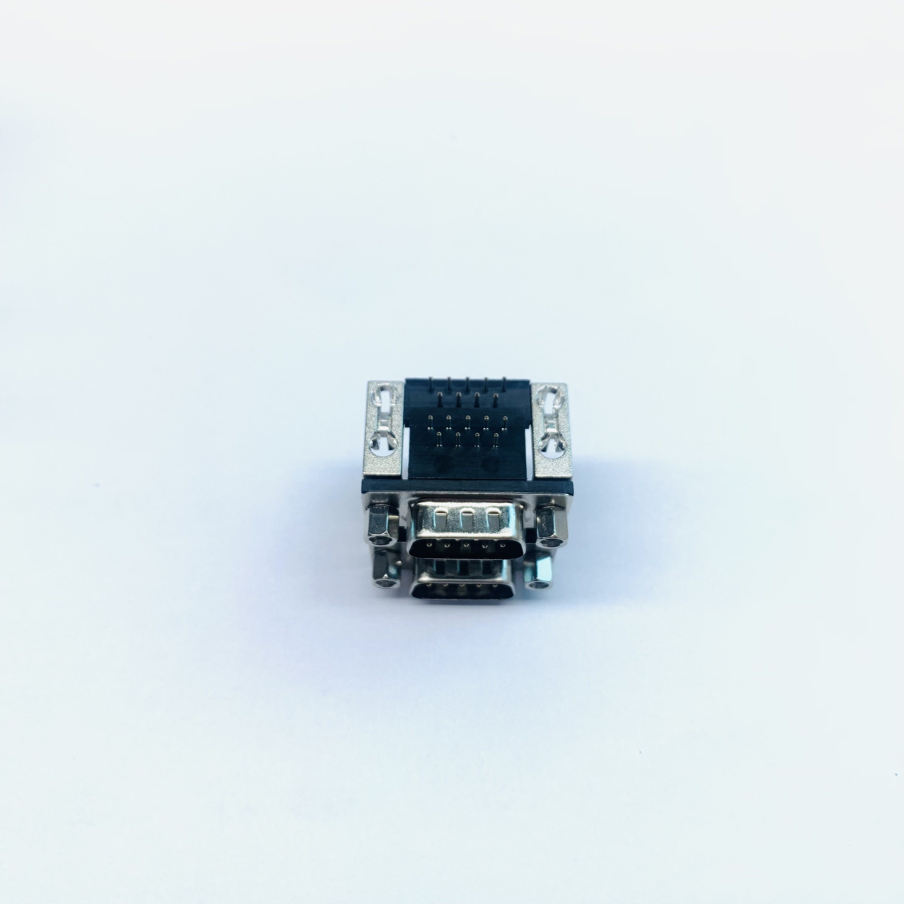 Customized Double layer VGA computer connector 22 pin connector Male to male riveting screw PBT dual port DB9 connector