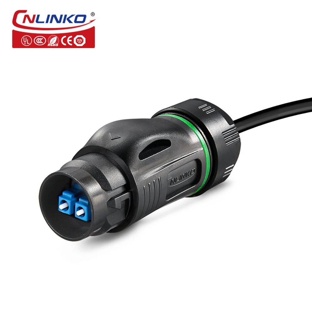 CNLINKO M24 Plastic IP67 waterproof LC male female connector Circular Fiber Optic connector