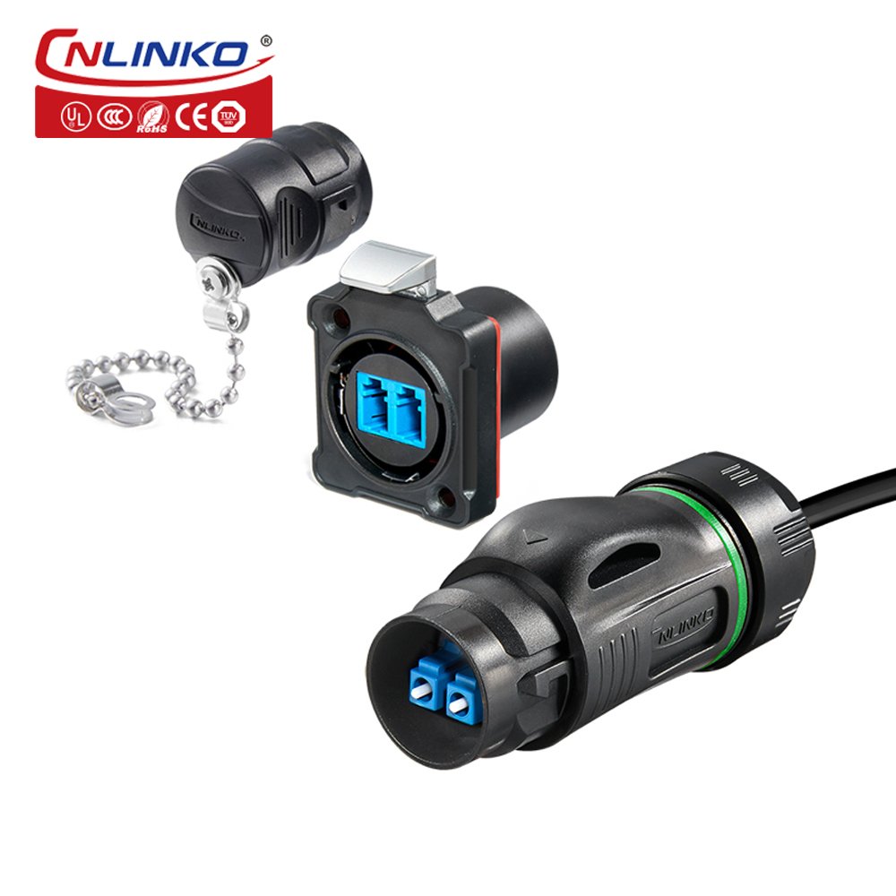 CNLINKO M24 Plastic IP67 waterproof LC male female connector Circular Fiber Optic connector