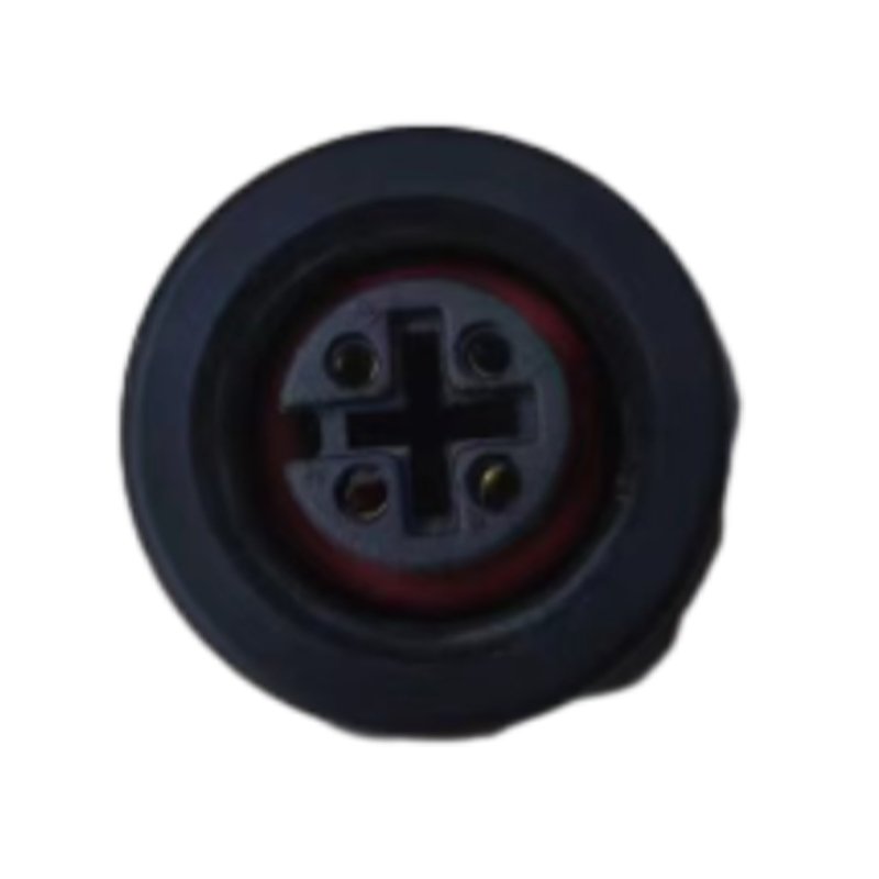 Female Waterproof Rear Mount M12 A Code 4pin Fastened Solder Plastic Connector With Nut
