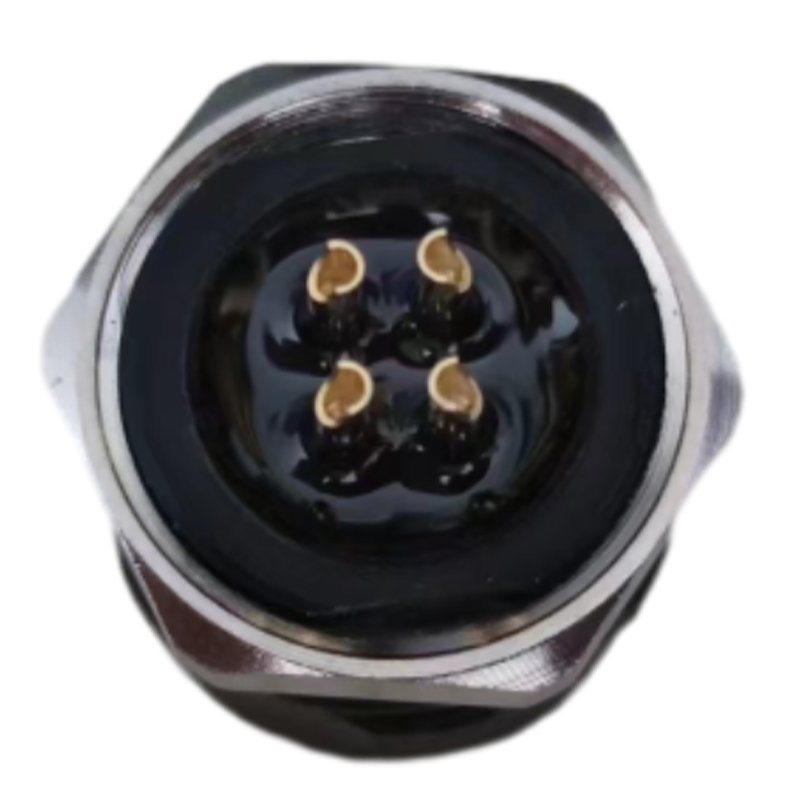 Female Waterproof Rear Mount M12 A Code 4pin Fastened Solder Plastic Connector With Nut