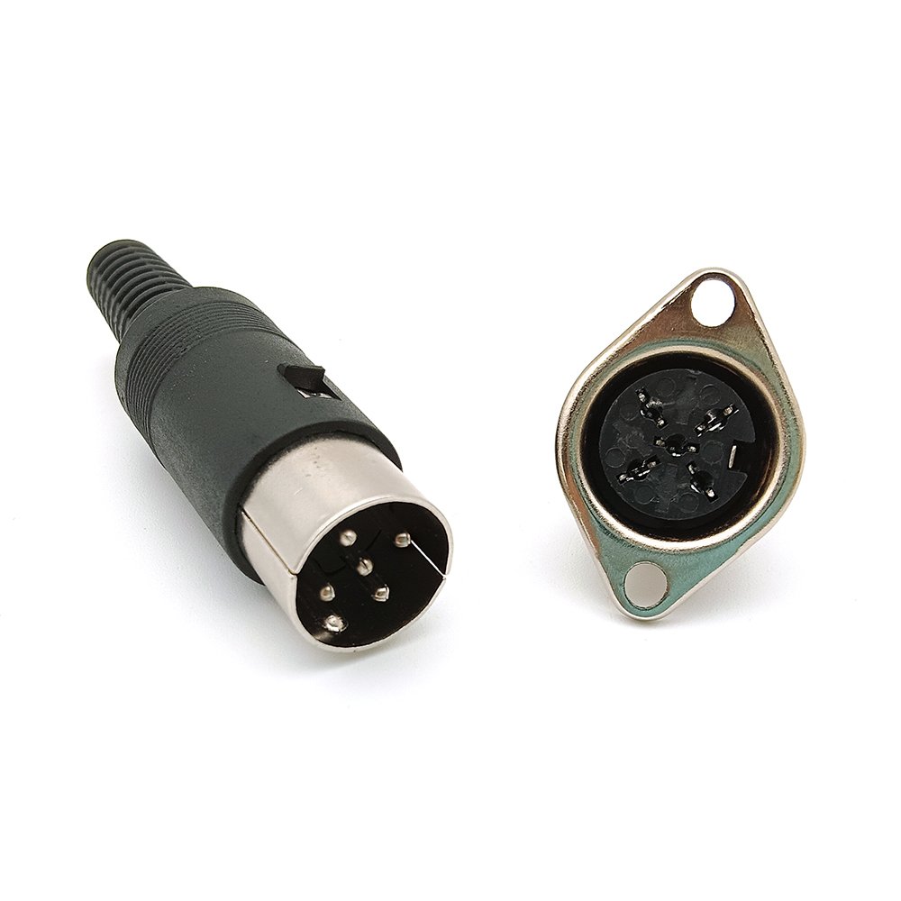 5 Pin Straight 270 Degree Male Plug and Female Panel Mount Socket DIN Connectors