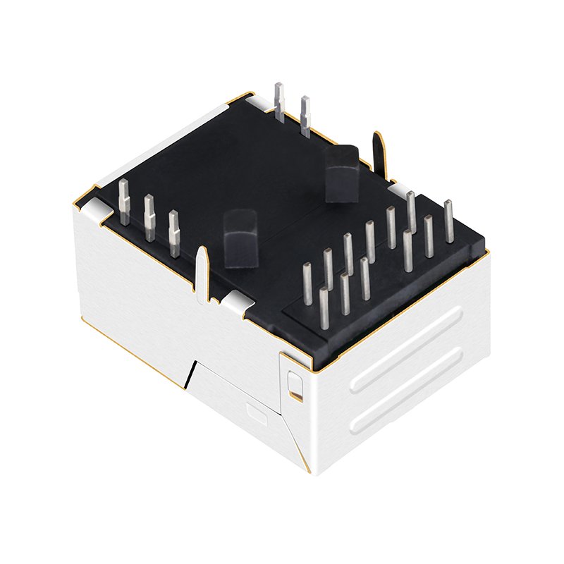 1840718-6 For Embedded Board Gigabit Low-Profile RJ45 Female Connector With LED