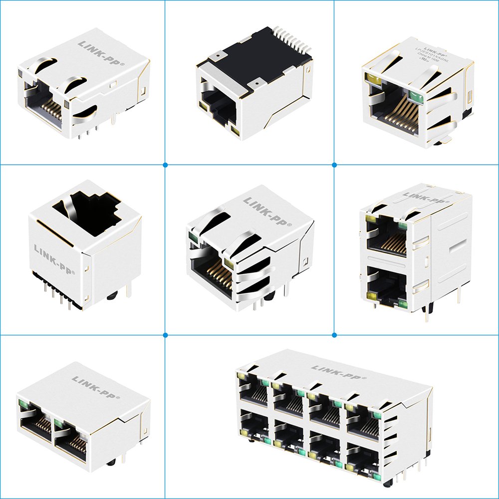 1840718-6 For Embedded Board Gigabit Low-Profile RJ45 Female Connector With LED