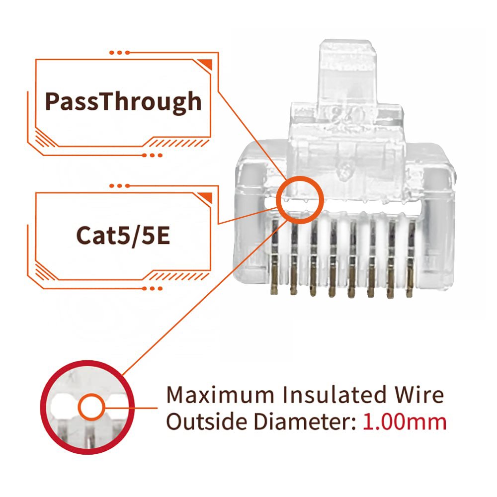 network cable utp rj 45 rg45 ethernet rj45 pass through 8p8c modular plug cat 6 cat6 RJ45 connector cat6