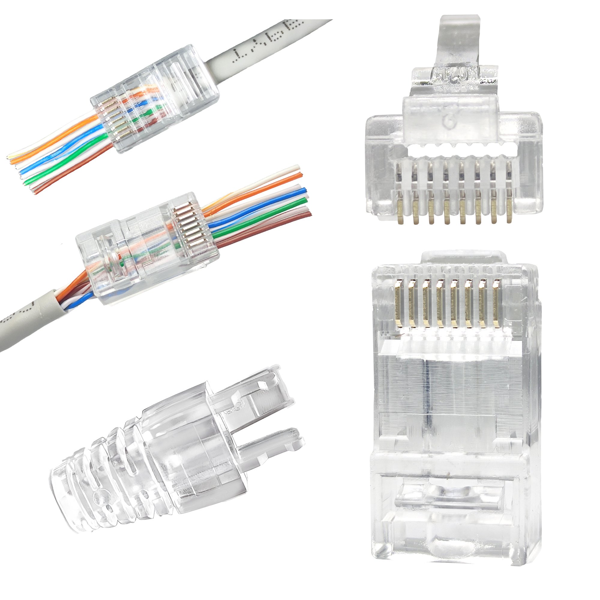 network cable utp rj 45 rg45 ethernet rj45 pass through 8p8c modular plug cat 6 cat6 RJ45 connector cat6