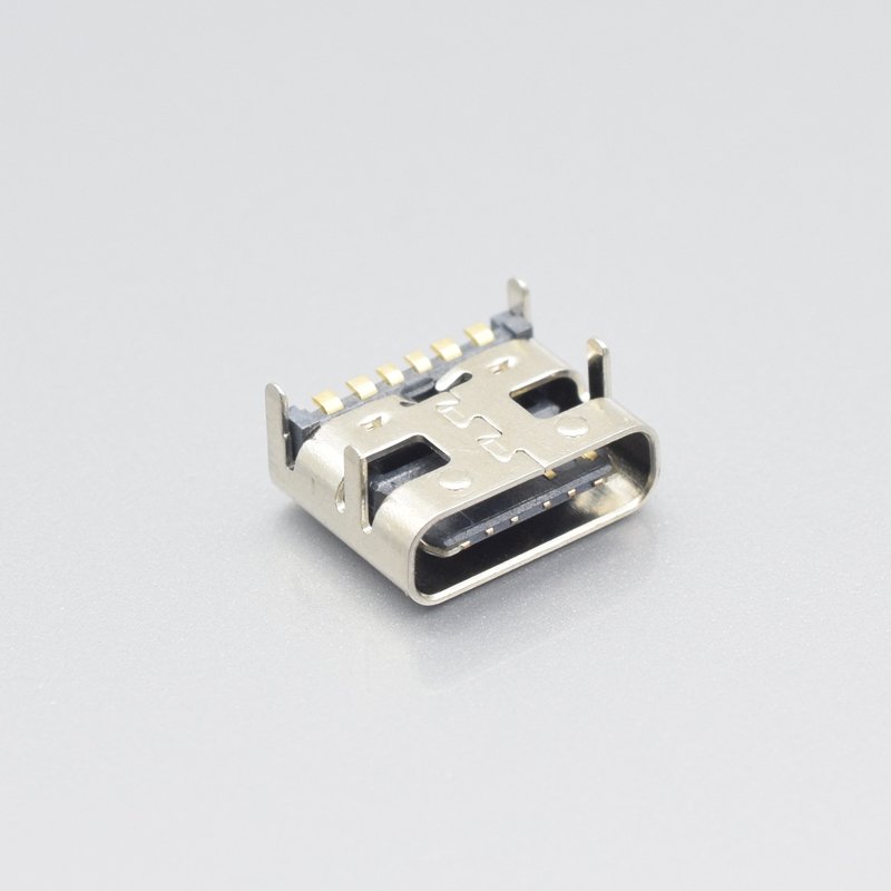 DIP type c USB 2.0 female usb socket connector charge with 6 pin usb connector type c