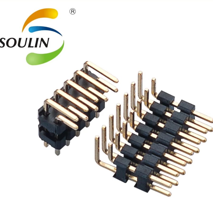 Soulin Support OEM 2-40pin Pin Header Connector 1.0 1.27 2.0 2.54 3.96 5.08 mm pitch Double Row Vertical Male Female Pin Header