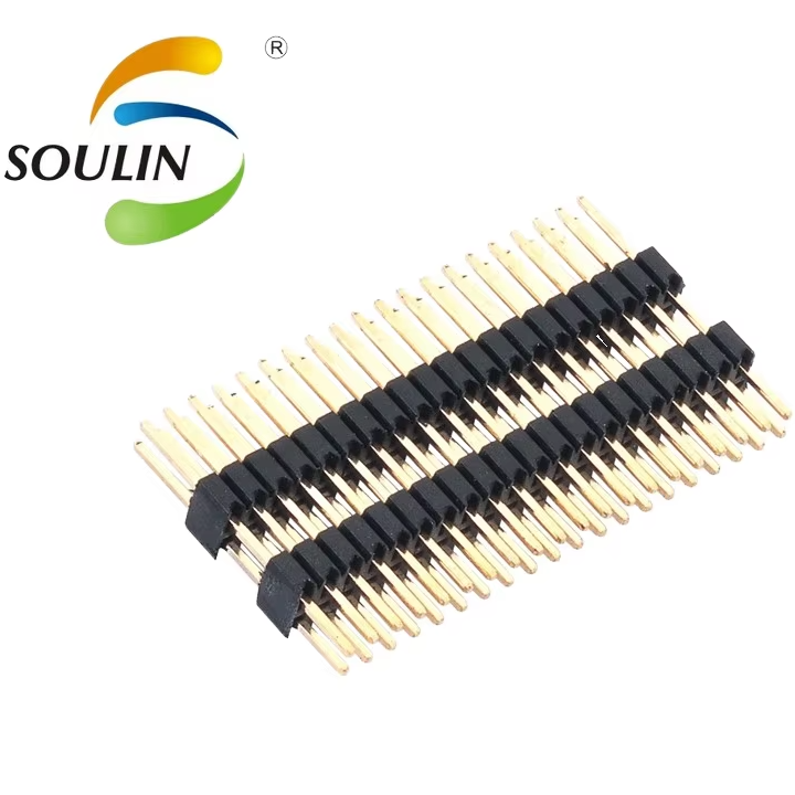 Soulin Support OEM 2-40pin Pin Header Connector 1.0 1.27 2.0 2.54 3.96 5.08 mm pitch Double Row Vertical Male Female Pin Header