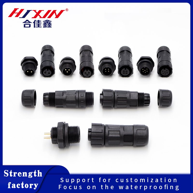lighting IP68 M12 2P male female plastic nylon waterproof terminal connector end cap