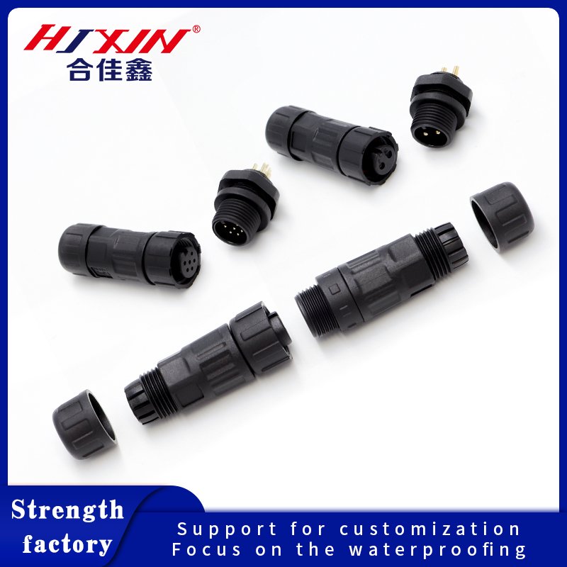 lighting IP68 M12 2P male female plastic nylon waterproof terminal connector end cap
