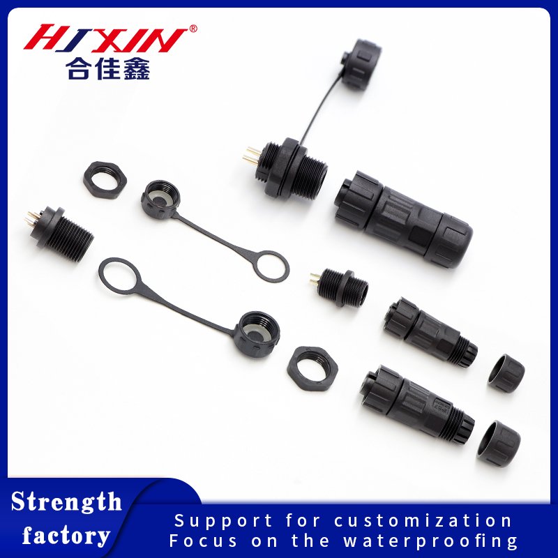 lighting IP68 M12 2P male female plastic nylon waterproof terminal connector end cap