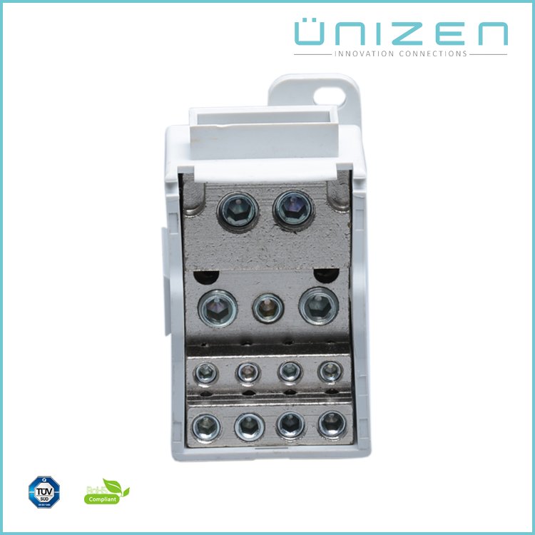 UNIZEN Busbar 500a Screw Cable Connector Clamp Din Rail Plastic Power Distribution Terminal Blocks
