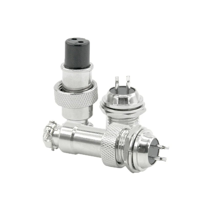 Aviation Plug GX12 Male+Female Wire Panel Metal Connector 2/3/4/5/6/7 Pin Through Wall Type Cable Connector