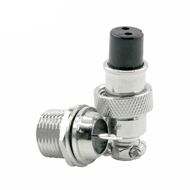 Aviation Plug GX12 Male+Female Wire Panel Metal Connector 2/3/4/5/6/7 Pin Through Wall Type Cable Connector