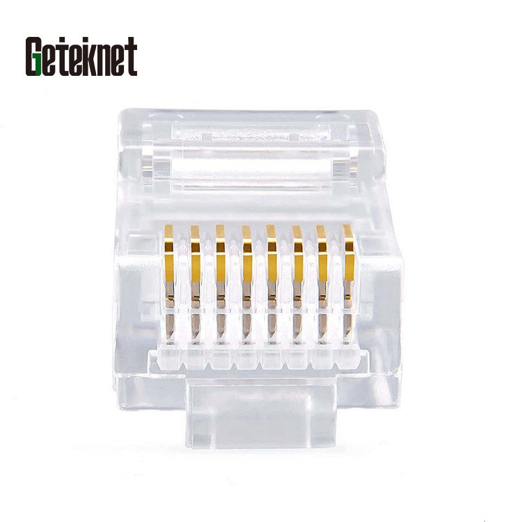 Rg45 rj 45 8p8c modular plug utp conector pass through cat6 cat 6 rj45 connector