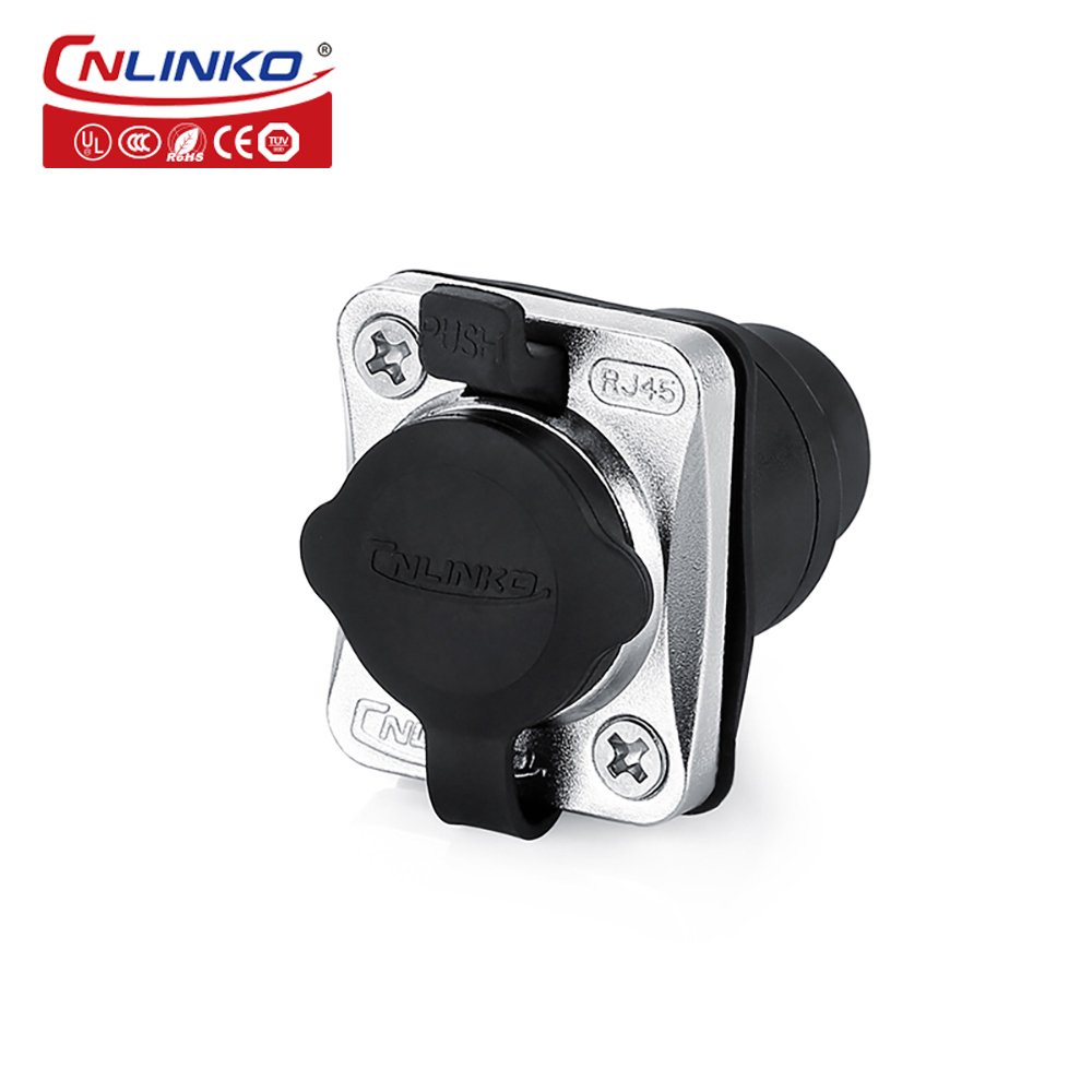 Cnlinko signal RJ45 connector panel mount outdoor rj45 waterproof IP68 plug socket rj45 male connector