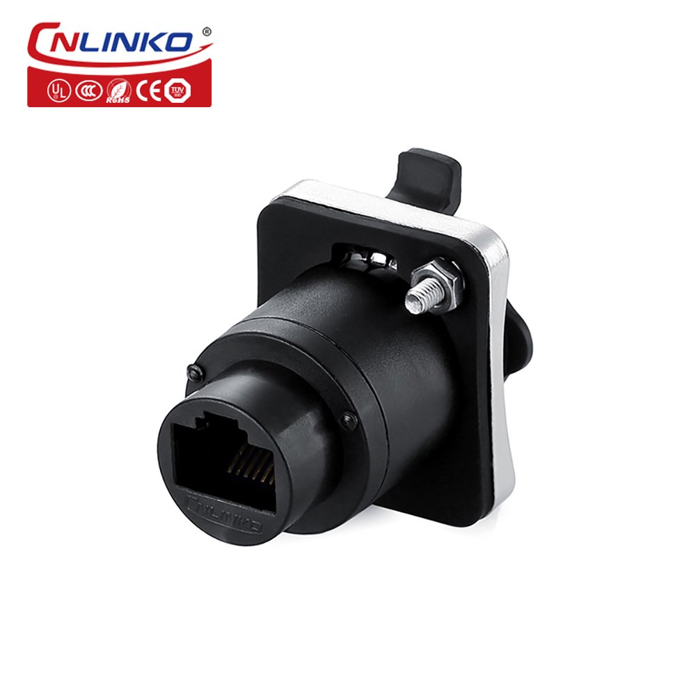 Cnlinko signal RJ45 connector panel mount outdoor rj45 waterproof IP68 plug socket rj45 male connector