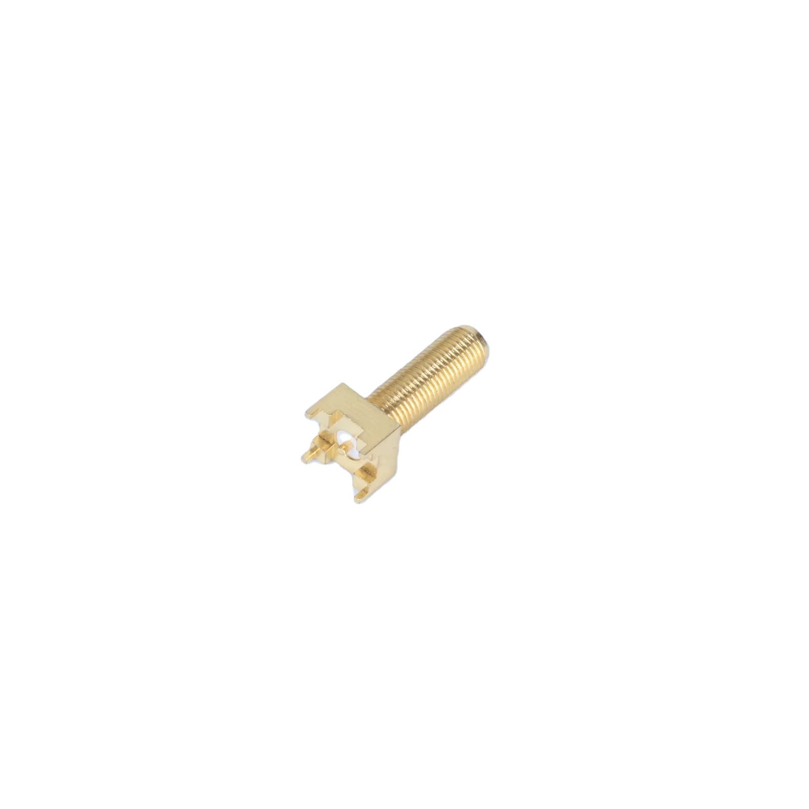 Nickel Plated Right Angle Square Solder PCB Mount RP-SMA Female Coaxial Connector