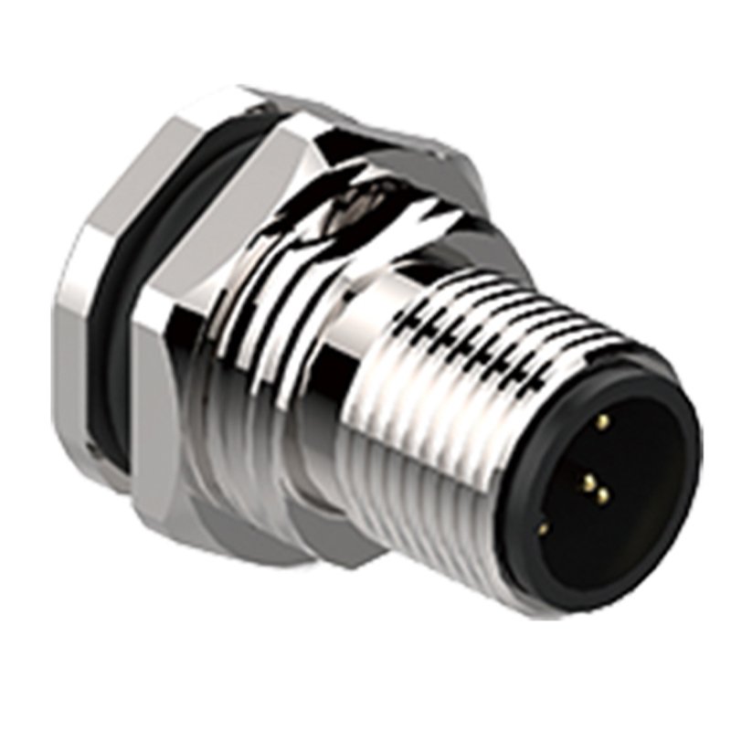 Male Female Waterproof Rear Mount M12 A Code 6pin Fastened Solder Connector With Cub
