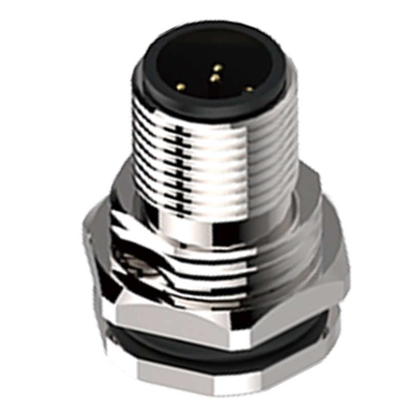 Male Female Waterproof Rear Mount M12 A Code 6pin Fastened Solder Connector With Cub