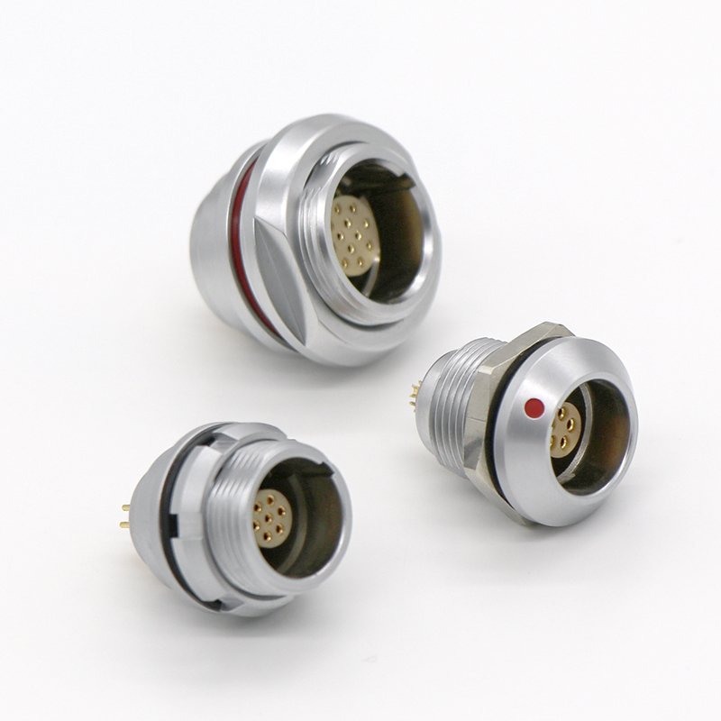 Factory Manufacture IP67 waterproof connectors K series fixed socket nut fixing push-pull connectors