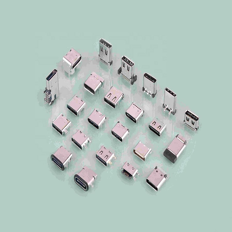 MUP 16 Pin Dual-row DIP USB 2.0 Female usb-c TYPE charger vertical receptacle electrical PCB solder charger connector