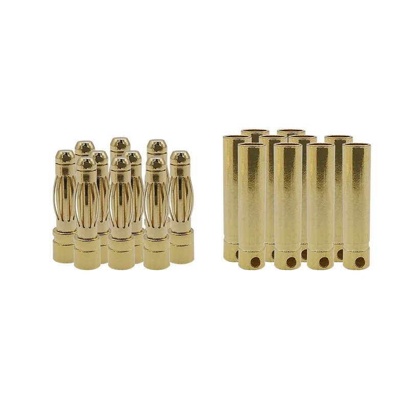 2mm 3mm 3.5mm 4mm Gold Plated Copper Banana Male Female Plug Bullet Connector for RC Battery Parts