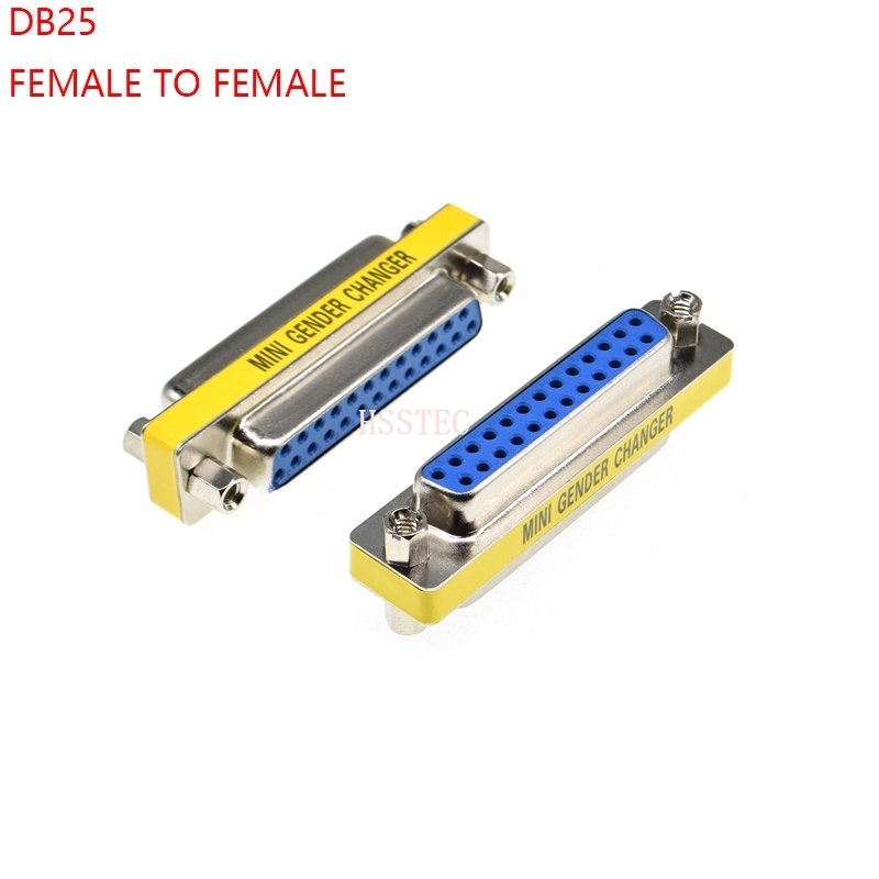 DB25 25pin FEMALE to FEmale serial port CONNECTOR D-Sub COM CONNECTORS 25 pin 25p Mini Gender Changer Adapter