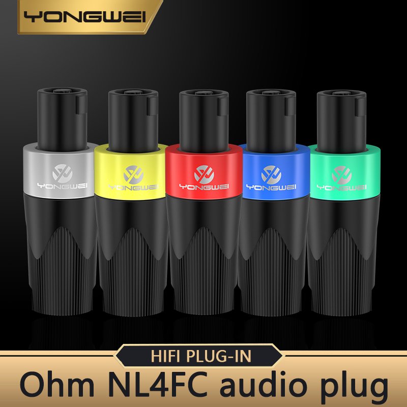 YONGWEI 4Pin NL4FC Speakon Connector XLR Audio, power amplifier Welded Male Plug Adapter Audio Accessories Ohmic joint