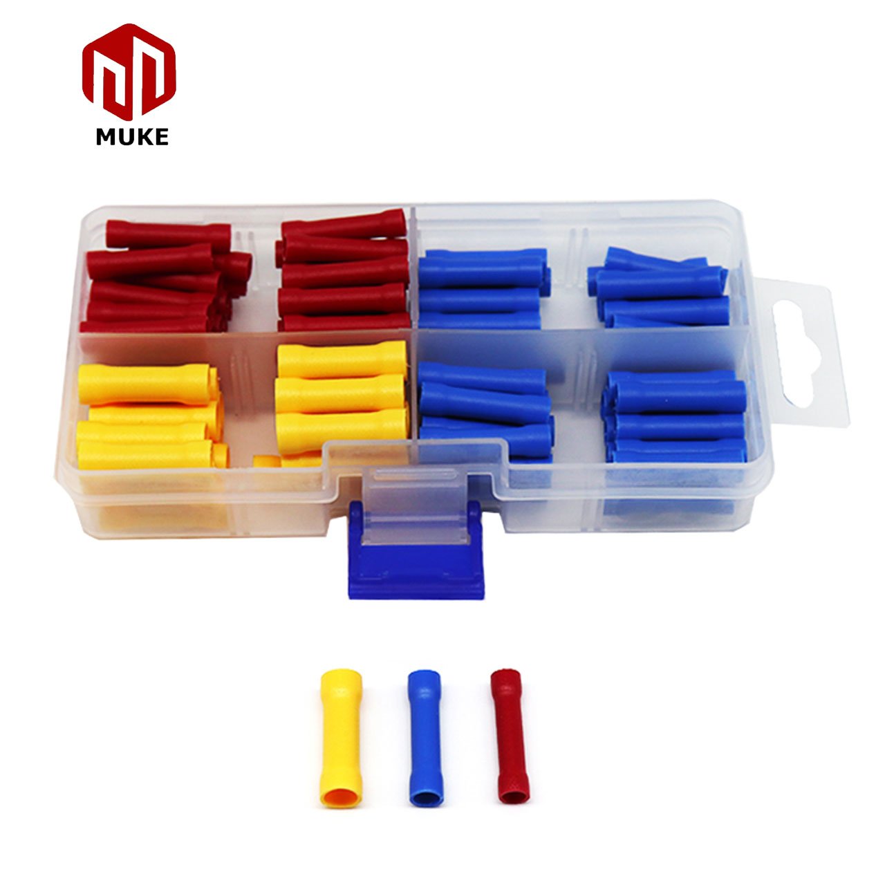 100pcs BV Insulated Wire Electrical Connectors - Butt/ring/spade/quick Disconnect - Crimp Terminals Connectors Assortment Kit