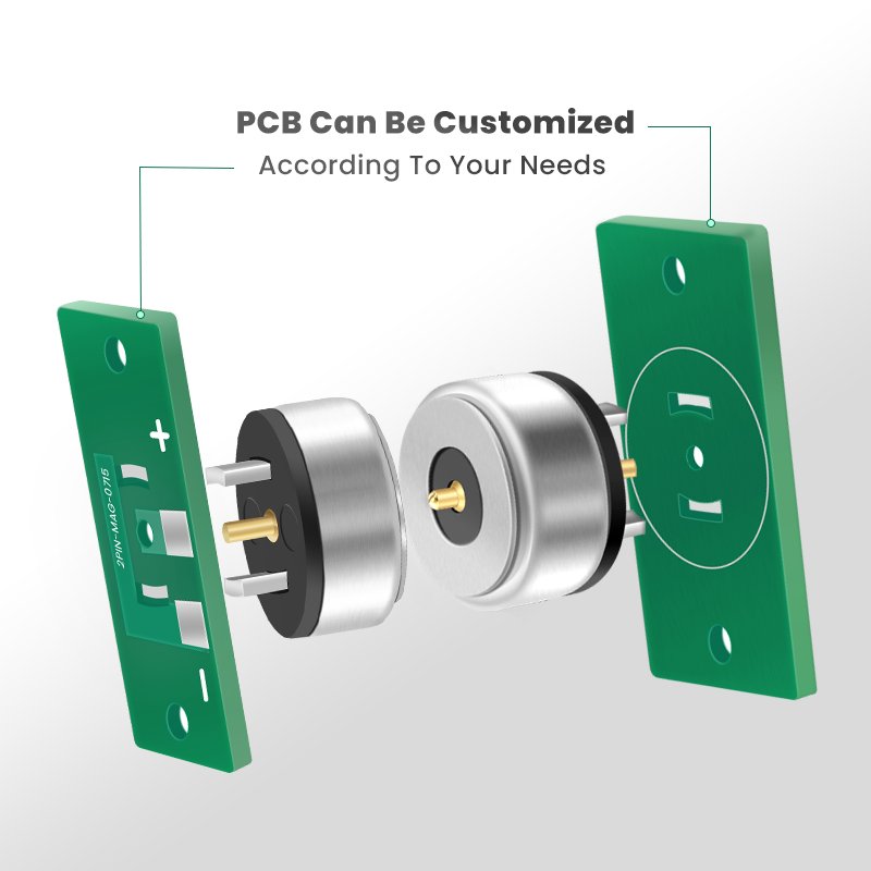 Circular 10mm Heavy Current 12V Male And Female Charging 5A Magnetic Connector PCB