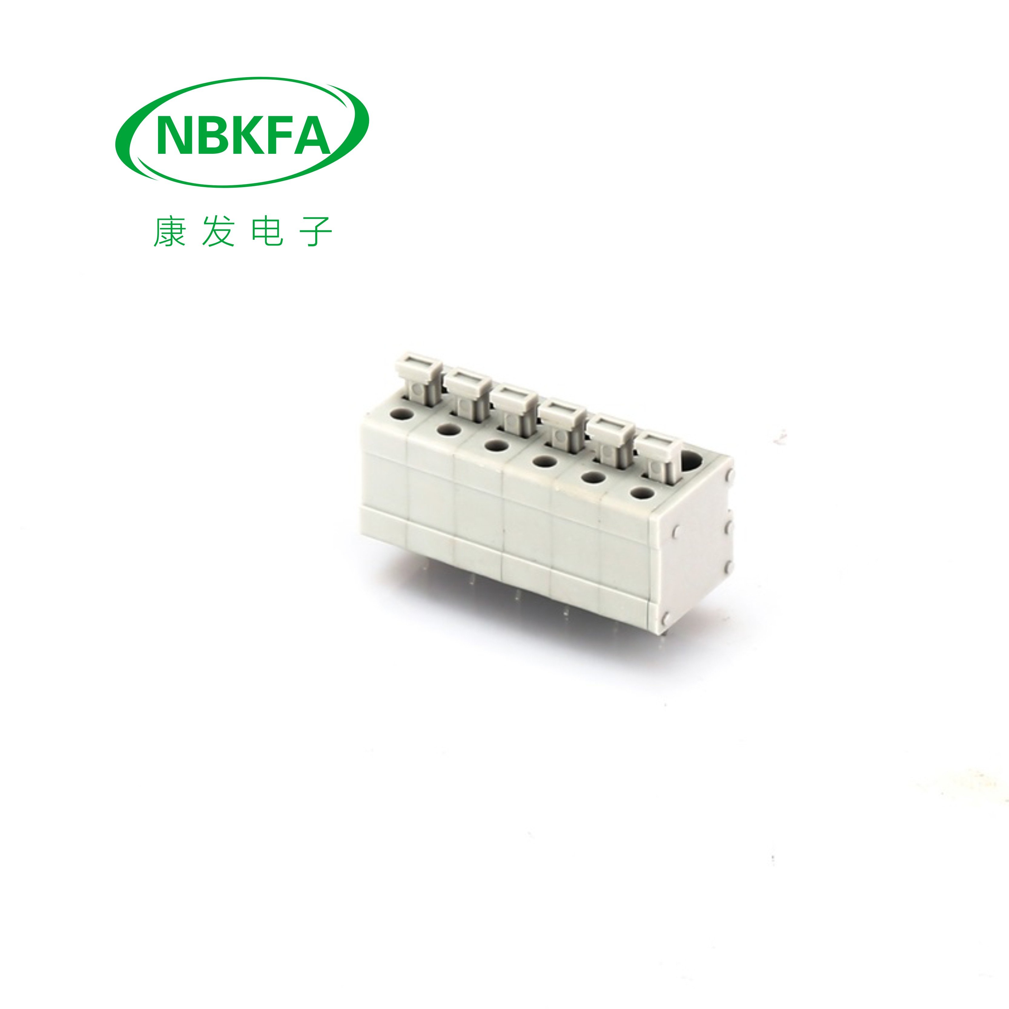 gray 300v 8a KF211V- 5.0mm pitch Spring Type Pcb Terminal Blocks Screw free terminal connector
