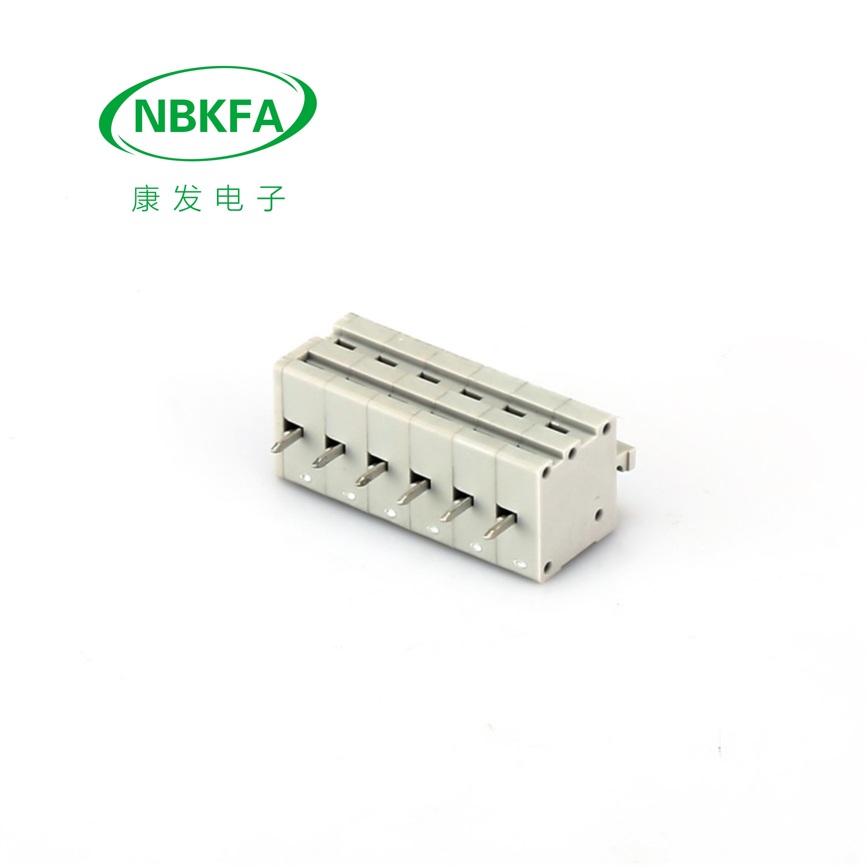 gray 300v 8a KF211V- 5.0mm pitch Spring Type Pcb Terminal Blocks Screw free terminal connector