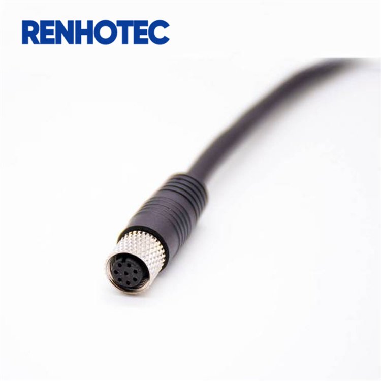 M8 Female Connector Molding Cable 3 4 5 6 8 Pin Straight For Sensor / Camera /Signal With Customized Length 1m 2m 5m 10 meters
