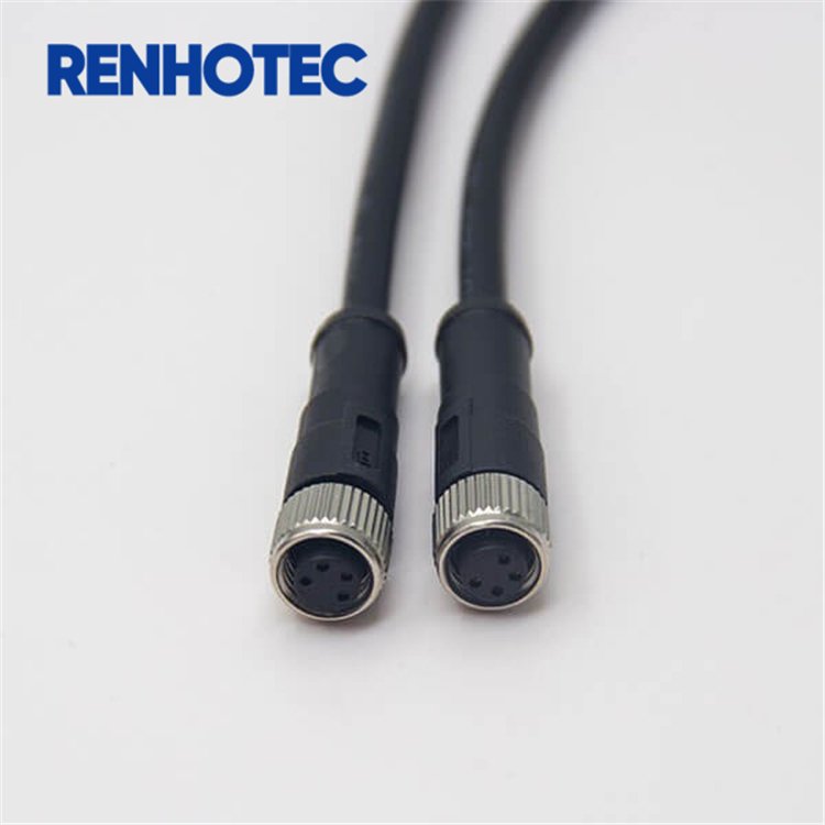 M8 Female Connector Molding Cable 3 4 5 6 8 Pin Straight For Sensor / Camera /Signal With Customized Length 1m 2m 5m 10 meters