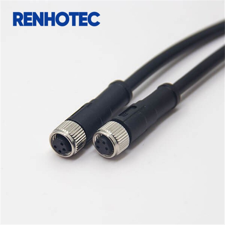 M8 Female Connector Molding Cable 3 4 5 6 8 Pin Straight For Sensor / Camera /Signal With Customized Length 1m 2m 5m 10 meters